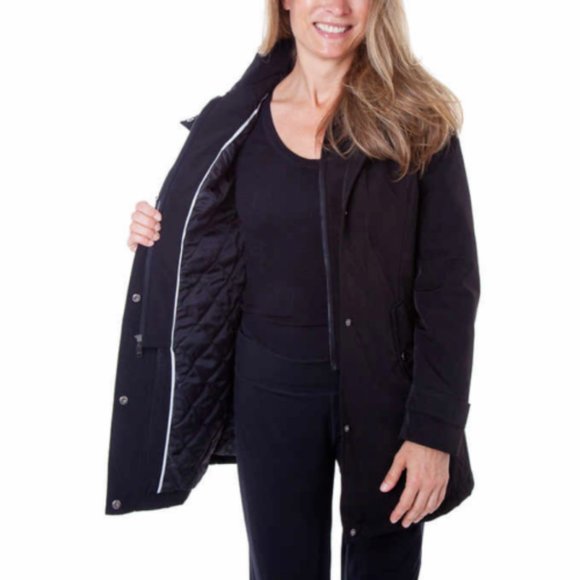 HFX Womens Rain Jacket Coat Black Hooded Jacket - Picture 2 of 5